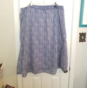 Blue and White Striped Skirt